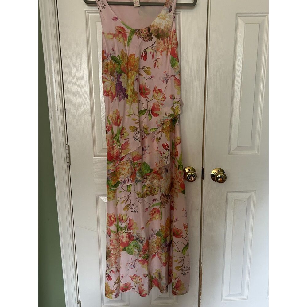 Sundance Catalog Silk Floral Tiered Dress - Pink - Size 10